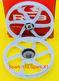ล้อแม็ก Spark-110 ,X1 หน้าดิสก์ ขาวล้วน : Racing boy