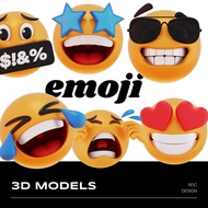 3D MODEL | 😎 30 Fun Emoji Pack – Blender | C4D