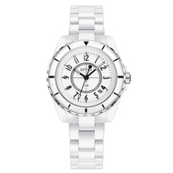 นาฬิกากันน้ําฝังเพชรเซรามิกหรูหรา ผู้หญิง สไตล์น้ําหอม J12 การเคลื่อนไหวควอตซ์หน้าปัดกลมผีเสื้อ Doub