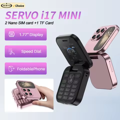 SERVO i17 MINI Foldable Mobile Phone 2 SIM Card Magic Voice Speed Dial Blacklist Vibration FM 1.77" 