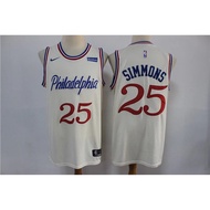 New Season Jersey 76ers SIMMONS Jerseys 76ers No. 25 SIMMONS Embroidered Basketball Uniform Sports T