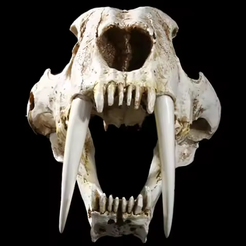 [MGT] 1:1 American Ancient Animals Saber Tooth Cat Tiger Skull Sabertooth Smilodon Fatalis Specimen 