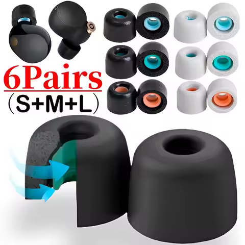 Memory Foam Earphones Ear Pads Case for Sony WF-1000XM6 WF-1000XM5 WF-1000XM4 1000XM3 in-Ear Covers 