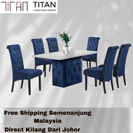 Classic TITAN Meja Makan Marble Set Dining /  Meja Set Meja Makan Marble Dining Table Dining Set 4 k