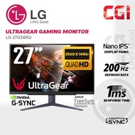LG 27" Ultragear 27GS85Q Nano IPS QHD 200Hz 1ms Display HDR400 G-Sync Freesync Ergonomic Borderless 