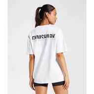 GYMSHARK Men's and Women's Sports and Leisure Pure Cotton Printed Round Neck Fitness Short sleeved T-shirt