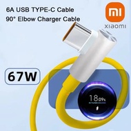 Xiaomi 1M/1.8M 6A L Plug USB TYPE C Cable 33w/67w/120w Turbo Fast Charging decimal point For Mi 8 9 