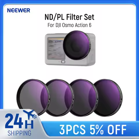 NEEWER ND/PL Filter Set For DJI Osmo Action 6, ND8/PL+ND16/PL+ND32/PL+ND64/PL Polarized Neutral Dens