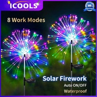 🔥200 Lights Lampu Raya Outdoor Solar Fireworks Lights 8 Modes Waterproof Garden Lighting Lampu Kelip