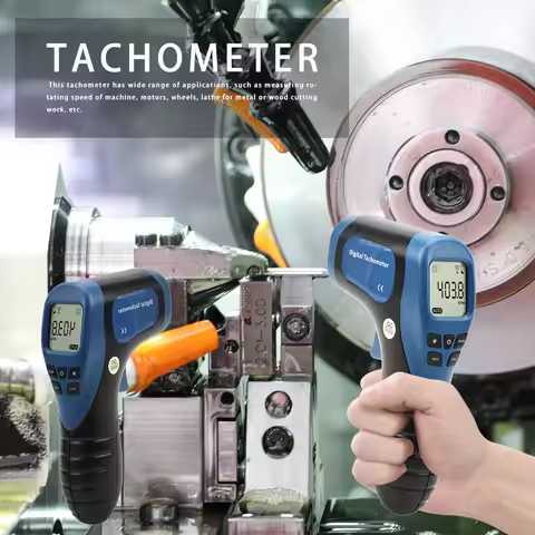 Handheld Digital Motor Lathe Speed Gauge 2.5RPM-99999RPM Non-Contact Motor Speed Meter Backlit LCD D