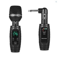 Wireless Transmitter and Receiver UHF Wireless Guitar Transmitter Receiver with Microphone for Dynamic Microphone Audio Mixer Electric Guitar Bass Wireless Microphone System 4