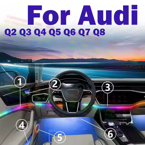 For Audi Q2 Q3 Q4 Q5 Q6 Q7 Q8 Premium Automotive Interior Ambient Light Music Sync Mode APP Control 