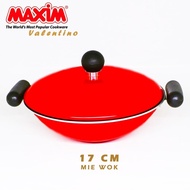 Maxim valentino mie wok 17 cm/maxim mie wok 17cm/small wok with lid/teflon small wok
