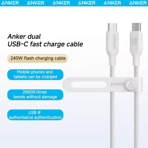 Anker 240W USB-C to USB-C Cable Bio-based Nylon Braided Data Cable Environmentally For iPhone 15 iPa