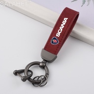 High quality Metal Shield Style Key Ring for saab Scania emblem 93 9-3 900 9000 Fashion Leather Keychain Best Gift Accessories