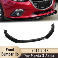 Front Bumper Spoiler Lip For Mazda 3 Axela 2014-2018 Lower Bumper Splitter Body Kit PlateTrim Diffus