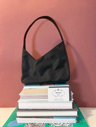 Prada Nylon Shoulder Bag稀有獨特袋口手提腋下包 保證卡 中古