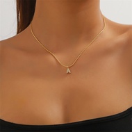 Initials 24k Saudi Gold Pawnable Legit A Letter Pendant Necklaces Women Fashion Accessories Alphabet Initial Necklace Birthday Gift Fashion Korean Free Gift