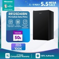 Hisense Kulkas 1 Pintu - RR125D4IBN - 91L Single Door - (Refrigerator) Lemari Es - Black 【Separate Chiller】【Semi-auto Defrost】【Maximization use of Space】