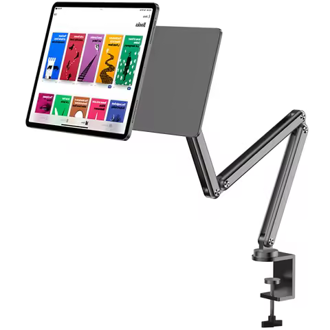 KUXIU Long Arm Magnetic Tablet Holder For iPad Pro 12.9/11,iPad Pro/Air 11/13 inch，Adjustable Foldab