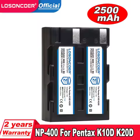2500mAh NP-400 NP400 D-LI50 DLI50 Battery for Pentax K10D K20D, Konica Minolta DiMAGE A1, A2, Dynax 