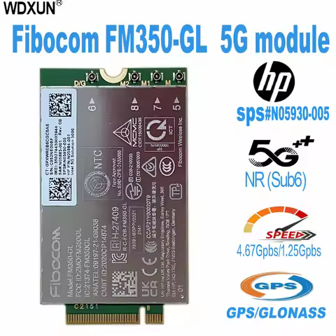 fibocom FM350-GL Intel 5G Solution 5000 Moudle M2 supports 5G NR For HpSpectre x360 7940hs 830 G8 84