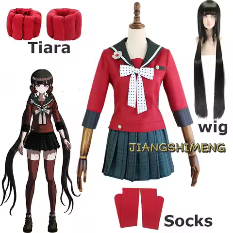 Kostum Cosplay Harukawa Maki Cosplay Anime Danganronpa Wig Seragam Sekolah Anak Perempuan Kostum Hal