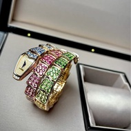 Bvlgari寶格麗 Serpenti靈蛇系列 103315， 高級珠寶手鐲腕表 玫瑰金鑲嵌滿鑽漸變粉寶 稀缺斷貨款～2021年購入