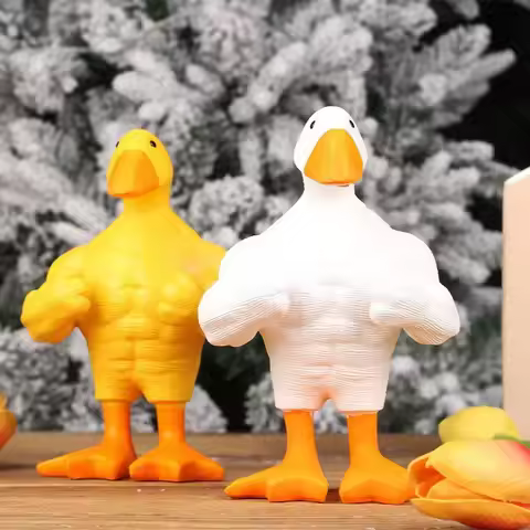 Magnetic muscle duck can absorb metal creative whimsy super muscle duck boy birthday gift ornaments.