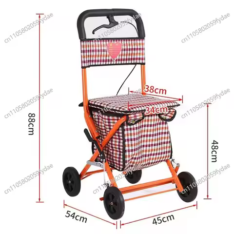 Walker can push and sit on the old man's help cart, the old man's help trolley folding shopping cart