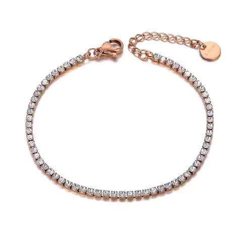 Sparkling CZ Crystal Charm Bracelets Necklaces For Women Girls Stainless Steel Link Chain Bohemia Be