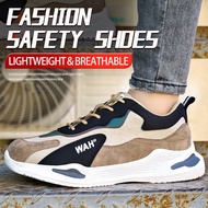 Ready Stock Safety Shoes Steel Toe Shoes Waterproof Lightweight Breathable Safety Protective Shoes Four Seasons Steel Toe-toe Work Shoes Anti-smashing Anti-puncture Work Shoes Ligh