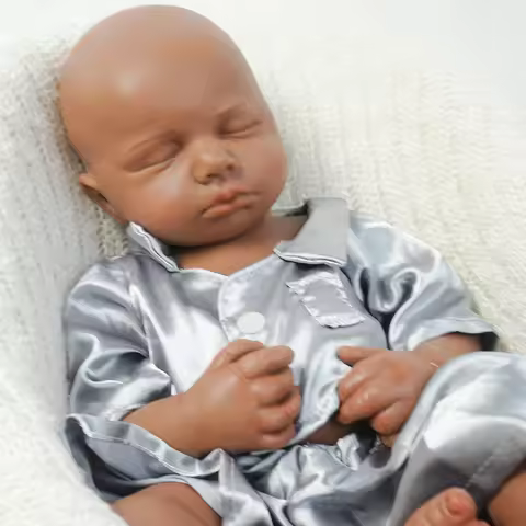 Full Body Silicone Reborn Baby Boy Loulou 18.9Inch 1:1 Lifelike Silicone Bebe Washable Newborn Dolls