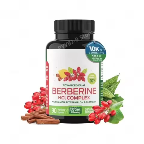 Berberine HCl Capsules with Cinnamon Bitter Melon and Gymnema Herbal Daily Balance Supplement Vegan