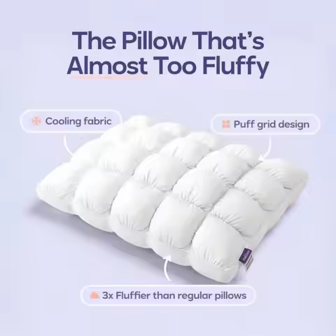 3D Puff Grid Pillow Cooling A Side Face Soft Cloud Bread Neck Support Pillow Core Fluffy Sleeping Ad