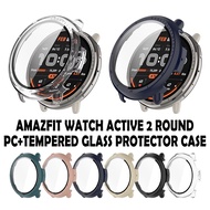 AMAZFIT Active 2 Round Tempered Glass Protector Casing Amazfit Watch Active 2 Round Case Amazfit Act