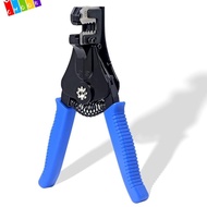CHAAKIG Crimping Tool, High Carbon Steel Automatic Wire Stripper, Durable Blue Wiring Tools Cable