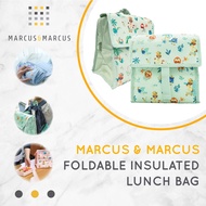 Marcus &amp; Marcus Foldable Insulated Lunch Bag (Green) - Folding Kids Lunch Bag Travel Cooler Bag