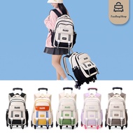 TasBagShop 6 Wheels School Bag Trolley Rolling Backpack Large Capacity Backpack Climbable Stairs Kid
