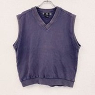 二手2000年代Nike高爾夫棉質針織背心，復古款，藏藍色，L碼