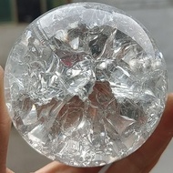 4/5/6cm Ice Crack Crystal Ball Glass Magic Sphere Feng Shui Ornament Rocky Water Fountain Bonsai Ball Living Room Home Decor