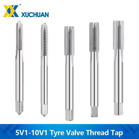 Tyre Valve Thread Tap 5V1 5V2 8V1 8V2 10V1 Right Cutting Straight Fluted Taps Screw Thread Tap Hand 