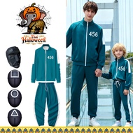 Squid Game for Men Adult Costume-456 Number BlueTracksuit Boy Cosplay Halloween Party Mask Set
