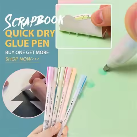 Compact Liquid Glue Pen with Clip Cover Handmade Stationery Quickie Glue Pen