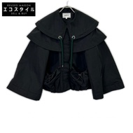 ENFOLD 300EA330-1070 黑色聚酯超大款彩色疊層短外套 36 碼 [二手]