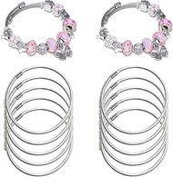 Exway 10 Pcs Elastic Charm Bracelet Chain Stainless Steel Cable Wire Twisted Cuff Bangle Bracelet Sl