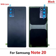 สำหรับ Samsung Galaxy S20 Ultra Note 20 Ultra ฝาหลังกระจกที่อยู่อาศัยประตูหลังพร้อมฝาครอบเลนส์กล้องและสติกเกอร์