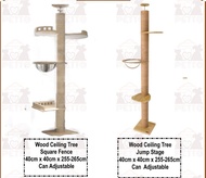 [NEW] Wood Ceiling Tree Premium Wood Ceiling Tree Cat Tower Cat Tall Scratcher Tree Scratcher Play Bed Scratching Post