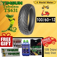 TIMSUN Tayar TS631 Tubeless🔥SHIPPING DISC+ FREE GIFTS 100/60-12 scooter duro ev 12 electric motor tire 100/60-R12 16X4.0
