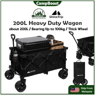 CampBoost SHINETRIP 200L Heavy Duty Wagon Trolley Shopping Trolley Foldable Trolley Wagon Camping Wa